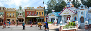 Disneyland has them all: (mostly-)well proportioned buildings and (very) ill-proportioned buildings. 