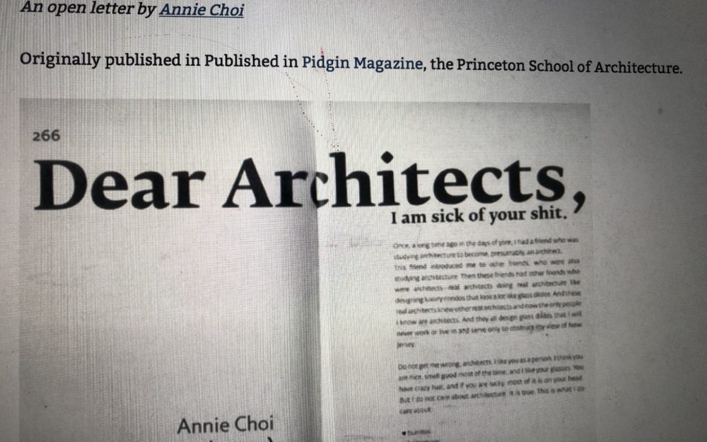 Dear Architects