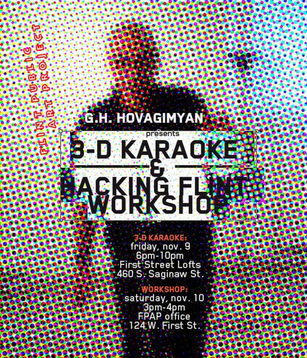 Publicity for 3D Karaoke in Flint_poster design by Cedomir Kovacev